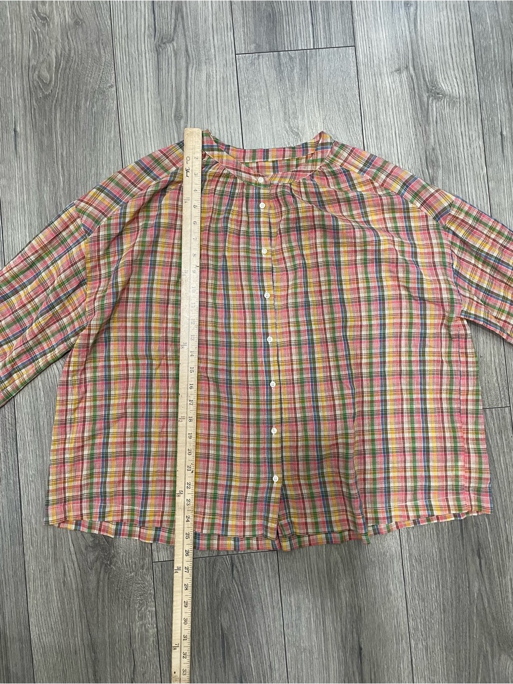 The Great Button-Up Plaid Shirt Women's Blouse Colorful 100% Cotton Size 2 - Picture 4 of 10
